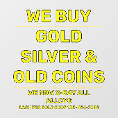 カスタマイズ金ゴールド銀大切金店 ウィンドウサイン (シート)