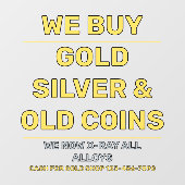 カスタマイズ金ゴールド銀大切金店 ウィンドウサイン (シート)