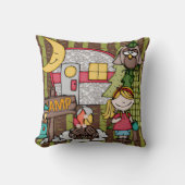 カスタマイズ金髪の女の子のキャンプの枕 クッション (正面)