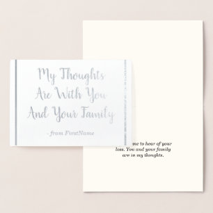 カスタマイズ銀ぱくの悔やみや弔慰カード 箔カード