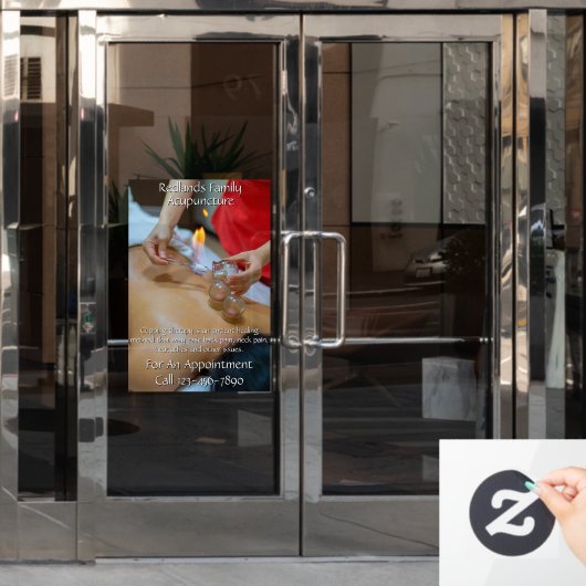 カスタマイズ鍼灸カッピング療法ビジネス2 ウィンドウサイン (オフィスドア)