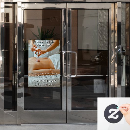 カスタマイズ鍼灸カッピング療法ビジネス3 ウィンドウサイン (オフィスドア)