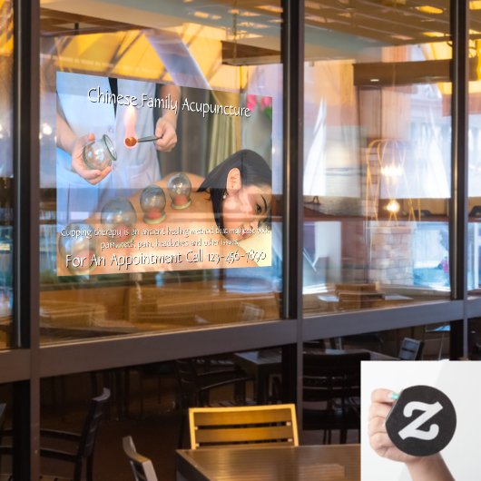 カスタマイズ鍼灸カッピング療法ビジネス4 ウィンドウサイン (レストラン窓)