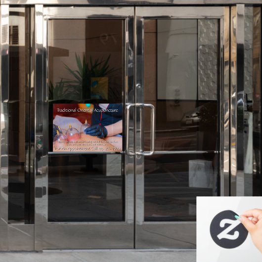 カスタマイズ鍼灸カッピング療法ビジネス6 ウィンドウサイン (オフィスドア)