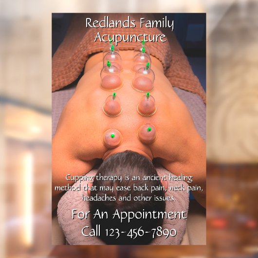 カスタマイズ鍼灸吸盤療法ビジネス ウィンドウサイン (シート2)