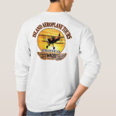 カスタマイズ長袖の島の飛行機旅行- Tシャツ (裏面)