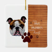 カスタマイズ離れ手がハートに印刷 セラミックオーナメント (裏面)