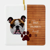 カスタマイズ離れ手がハートに印刷 セラミックオーナメント (正面)