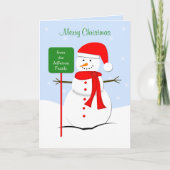 カスタマイズ雪だるまのクリスマスの挨拶状 シーズンカード (正面)