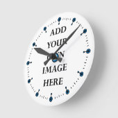 カスタマイズ青い点の時計 ラウンド壁時計 (傾斜)