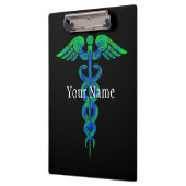 カスタマイズ青緑のケリュケイオンのナースのクリップボード クリップボード (左)