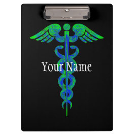 カスタマイズ青緑のケリュケイオンのナースのクリップボード クリップボード