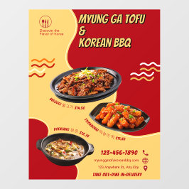 カスタマイズ韓国料理店広告ドア ウィンドウサイン