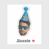 カスタマイズ顔フォトパーティーハット誕生日 シール (シート)