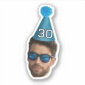 カスタマイズ顔フォトパーティーハット誕生日 シール (正面)