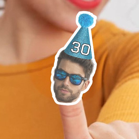 カスタマイズ顔フォトパーティーハット誕生日 シール