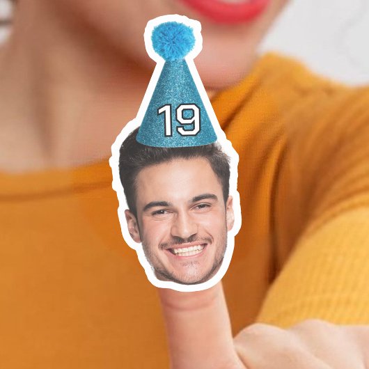 カスタマイズ顔フォトパーティーハット誕生日 シール