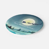 カスタマイズ飛んでいるSleigh Cartoon ペーパープレート (アングル)