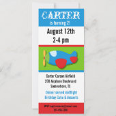 カスタマイズ飛行機の誕生日の招待状 招待状 (裏面)