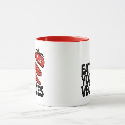 カスタマイズ食べ可能な野菜 – トマトバージョン マグカップ (中央)