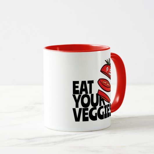 カスタマイズ食べ可能な野菜 – トマトバージョン マグカップ (正面右)