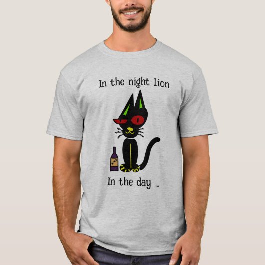 カスタマイズ飲可能な猫男性 Tシャツ (正面)