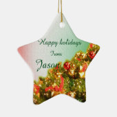 カスタマイズ飾可能なクリスマスツリーと文字 セラミックオーナメント (右)