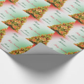 カスタマイズ飾可能なクリスマスツリーと文字 ラッピングペーパー (コーナー)