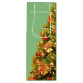 カスタマイズ飾可能なクリスマスツリー ワインギフトバッグ (正面)