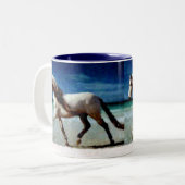 カスタマイズ馬招待状およびカード ツートーンマグカップ (正面左)