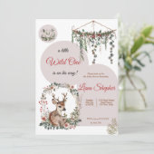 カスタマイズ魅力的可能なウッドランドベビーシャワー 招待状 (スタンド正面)