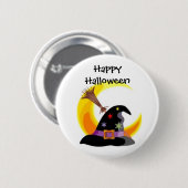 カスタマイズ魔法使いの帽子のハッピーハローウィンPin - 缶バッジ (正面&裏面)