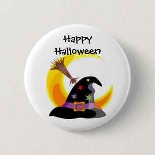 カスタマイズ魔法使いの帽子のハッピーハローウィンPin - 缶バッジ