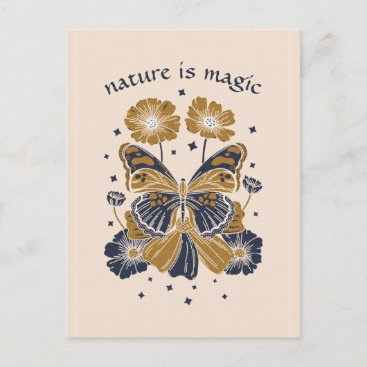 カスタマイズ魔法蝶あいさつカード ポストカード (正面)