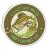 カスタマイズ魚釣りはビッグ・ベースが好きで嘘をつけない シール (正面)