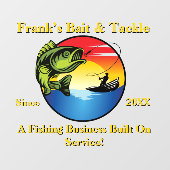 カスタマイズ魚釣り餌具店フロントドア ウィンドウサイン (シート)