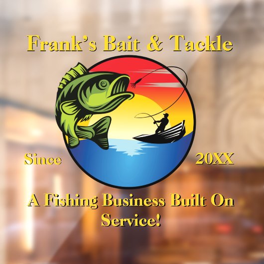 カスタマイズ魚釣り餌具店フロント ウィンドウサイン (シート2)