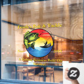 カスタマイズ魚釣り餌具店フロント ウィンドウサイン (カフェ窓)