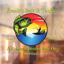 カスタマイズ魚釣り餌具店フロント ウィンドウサイン