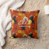 カスタマイズ鮮やか可能な名前のフローラ枕 クッション (ブランケット)