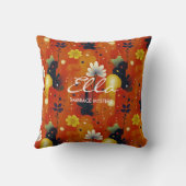 カスタマイズ鮮やか可能な名前のフローラ枕 クッション (裏面)