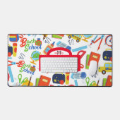 カスタマイズ鮮やか可能な新学期パターン デスクマット (キーボード&マウス)