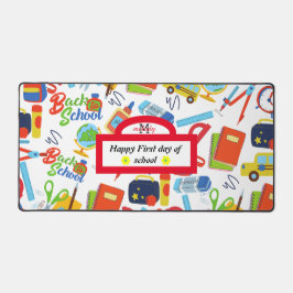 カスタマイズ鮮やか可能な新学期パターン デスクマット