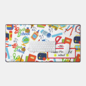 カスタマイズ鮮やか可能な新学期パターン デスクマット (キーボード&マウス)