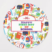 カスタマイズ鮮やか可能な新学期パターン ラベル (デザイン2)