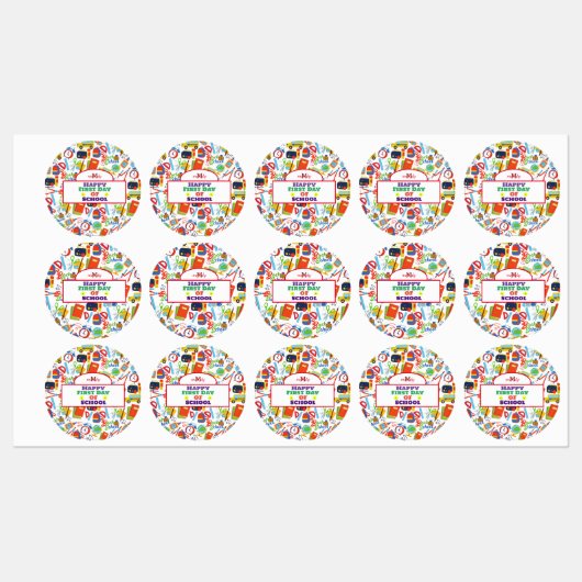 カスタマイズ鮮やか可能な新学期パターン ラベル (シート)