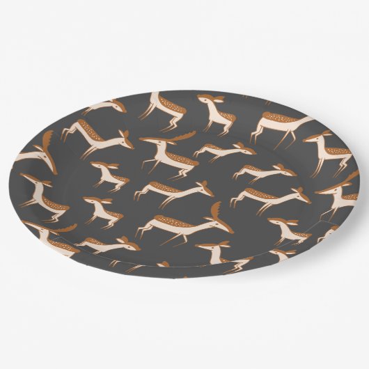 カスタマイズ鹿デザイン ペーパープレート (アングル)