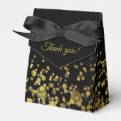 カスタマイズ黒お願い箱ゴールデングリッター フェイバーボックス (正面サイド)