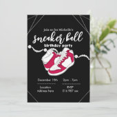 カスタマイズ黒スニーカーボール招待テンプレート 招待状 (スタンド正面)