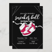 カスタマイズ黒スニーカーボール招待テンプレート 招待状 (正面/裏面)